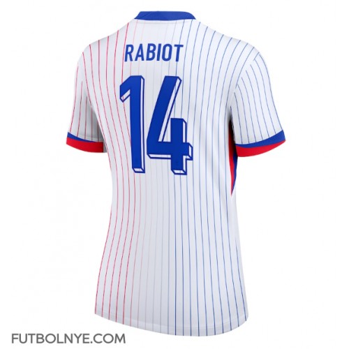 Camiseta Francia Adrien Rabiot #14 Visitante Equipación para mujer Eurocopa 2024 manga corta